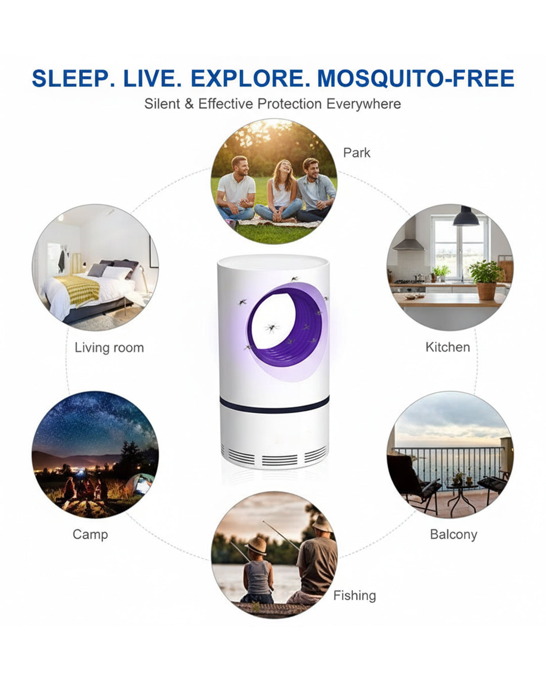 EcoZap LED Mosquito Killer Lamp – Safe, Silent & Chemical-Free Protection